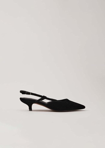 Phase Eight Velvet Slingback Kitten Heels Black Canada | ZPCVEO-840